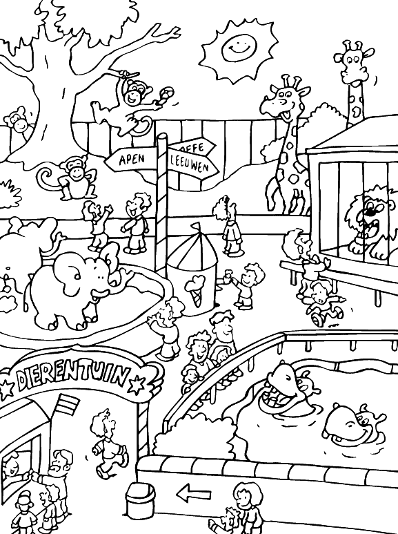 free black and white zoo clipart - photo #24