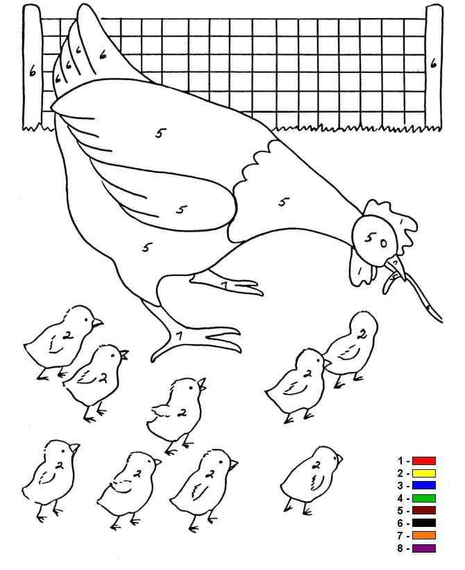 Farben auf der zahl farm Malvorlagen
