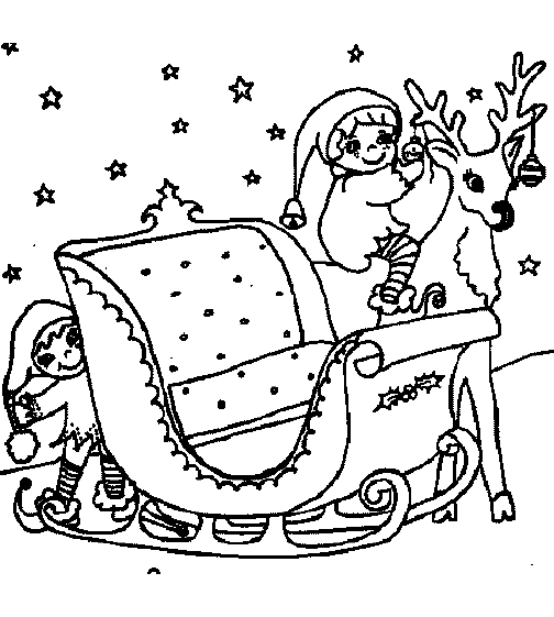 Weihnachten schlitten Malvorlagen