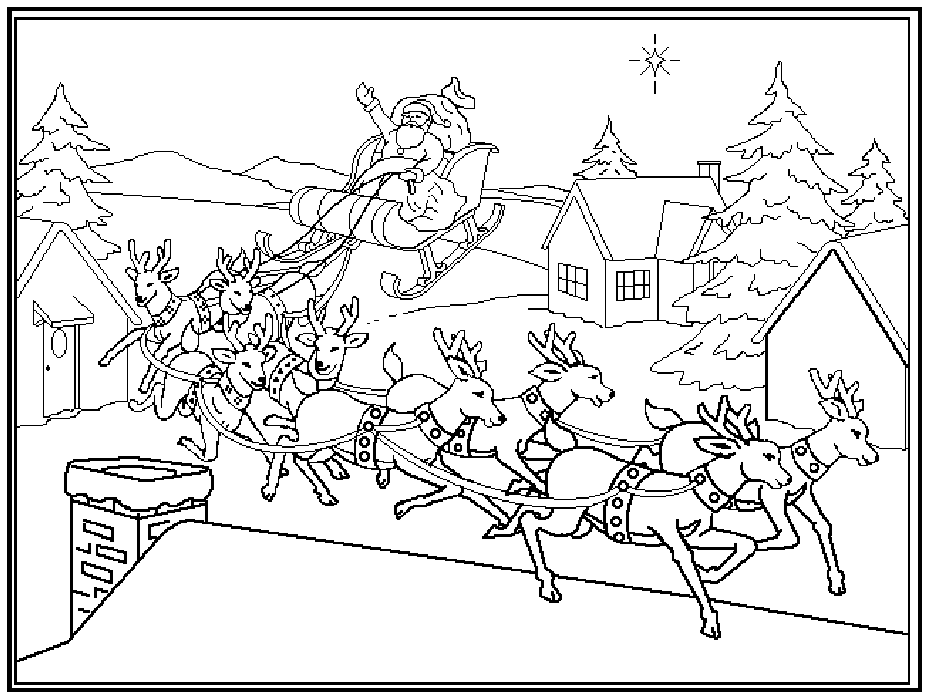 Weihnachten schlitten Malvorlagen