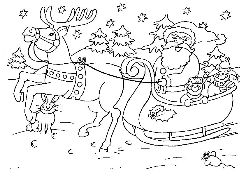 Weihnachten schlitten Malvorlagen